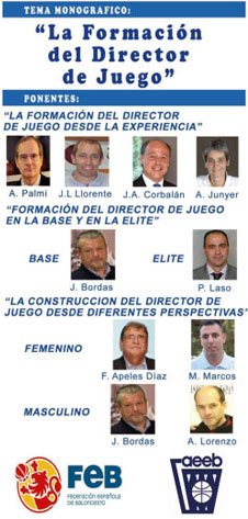 XVI Clinic Navidad Asociación Española de Entrenadores de Baloncesto. La formación del director de juego. Ponentes