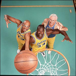Pivots legendarios Los Angeles Lakers Kareem Abdul Jabbar, George Mikan, Shaquille O´Neal