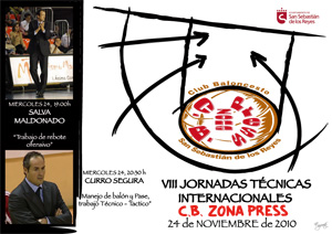 VIII Clinic Club Baloncesto Zona Press. Salva Maldonado y Curro Segura. Rebote, manejo de balón y pase